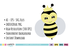 Bee themed baby shower graphics for invitations, favor tags and printable party decor