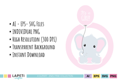 Baby elephant clipart for baby shower paper crafts.