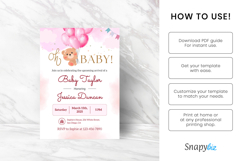 Teddy Baby Shower Invitation Templates Product Image 7