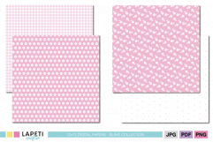 Soft pink daisy digital paper set for baby shower invitations, scrapbooking and cardmaking.