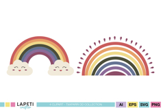Printable rainbow baby clipart set for scrapbook layouts and party decorations