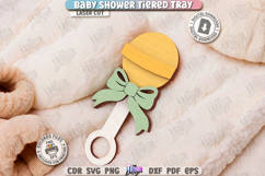 Baby Shower Tiered Tray Laser Cut|Baby Signs|Neutral Design Product Image 1