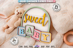 Baby Shower Tiered Tray Laser Cut|Baby Signs|Neutral Design Product Image 1