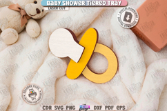 Baby Shower Tiered Tray Laser Cut|Baby Signs|Neutral Design Product Image 1