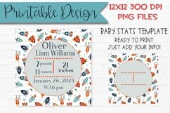 Space Rockets Baby Stats Template Sublimation Design Pr Product Image 1