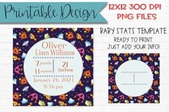 Space Rockets Baby Stats Template Sublimation Design Pr Product Image 1