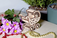 Baby stroller Miniature - laser cut file, Birthday SVG laser Product Image 8