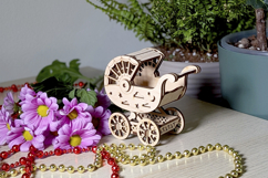 Baby stroller Miniature - laser cut file, Birthday SVG laser Product Image 7
