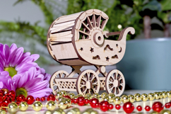 Baby stroller Miniature - laser cut file, Birthday SVG laser Product Image 2