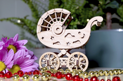 Baby stroller Miniature - laser cut file, Birthday SVG laser Product Image 5