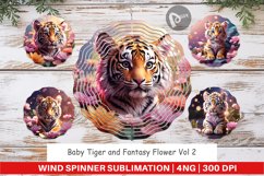 Wind Spinner Baby Tiger and Flower Product Image 1