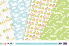 Baby Train Digital Paper Pack for Scrapbooking and Crafts