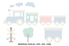 Train clipart for baby journals and keepsake projects