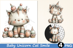 Baby Unicorn Cat Smile Clipart Product Image 1