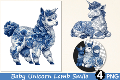 Baby Unicorn Lamb Smile Clipart Product Image 1
