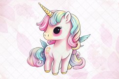 Baby Unicorn Watercolor Sublimation Clipart Product Image 2