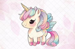 Baby Unicorn Watercolor Sublimation Clipart Product Image 4