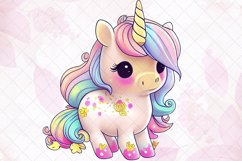 Baby Unicorn Watercolor Sublimation Clipart Product Image 3