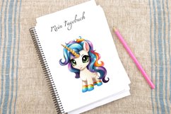 Watercolor Baby Unicorn Clipart Bundle Product Image 4