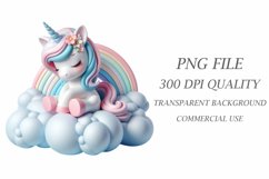 Baby Unicorn Watercolor Clipart Product Image 3