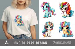 Watercolor Baby Unicorn Clipart Product Image 1