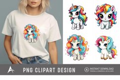 Watercolor Baby Unicorn Clipart Product Image 1