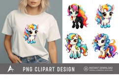 Watercolor Baby Unicorn Clipart Product Image 1
