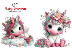 Baby Unicorns Sublimation Clipart Product Image 1
