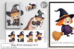 Digital Paper Baby Witch Halloween Product Image 1