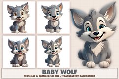 Baby wolf illustration Product Image 1