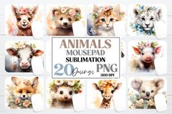 Baby Animals Mouse Pad Sublimation PNG Mega Bundle Product Image 1