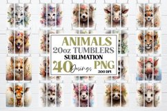 Cute Animals Sublimation 20oz Tumbler Mega Bundle PNG Product Image 1