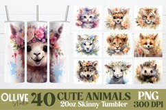 Cute Animals Sublimation 20oz Tumbler Mega Bundle PNG Product Image 3