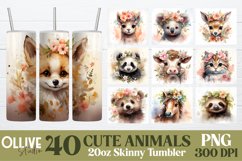 Cute Animals Sublimation 20oz Tumbler Mega Bundle PNG Product Image 5