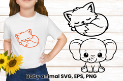 Cute baby animal SVG | Animal silhouette SVG design Product Image 1