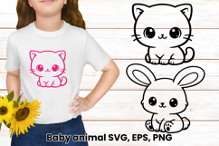 Cute baby animal SVG | Animal silhouette SVG design Product Image 1