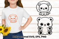 Cute baby animal SVG | Animal silhouette SVG design Product Image 1
