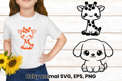 Cute baby animal SVG | Animal silhouette SVG design Product Image 1