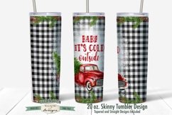 20 oz Skinny Tumbler Sublimation | Baby Cold Outside Truck Product Image 2