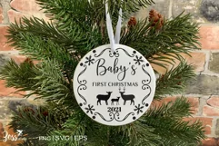 Baby's Frist Christmas Sublimation Design for ornaments Product Image 3