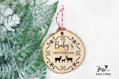 Baby's Frist Christmas Sublimation Design for ornaments Product Image 1