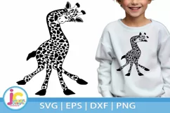 Funny Baby Giraffe svg, Cute Fun Safari Giraffe cut file dxf Product Image 1