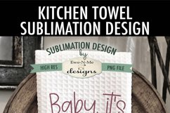 Baby It's Cold Pink Snowman | Towel Sublimation Design Product Image 2