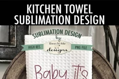 Baby It's Cold Pink Snowman | Towel Sublimation Design Product Image 2