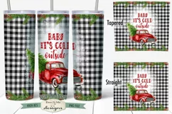 20 oz Skinny Tumbler Sublimation | Baby Cold Outside Truck Product Image 1