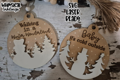 Baby It&#039;s Cold Outside Snowman Ornaments Laser SVG Product Image 1