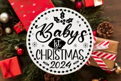 Baby's 1st Christmas 2024 SVG ,Christmas Round SVG Design Product Image 2