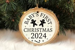 Baby's First Christmas SVG ,Christmas Round SVG Design Product Image 3