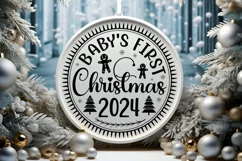 Baby's 1st Christmas 2024 SVG ,Christmas Round SVG Design Product Image 3