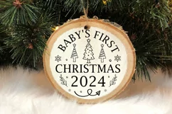 Baby's First Christmas SVG ,Christmas Round SVG Design Product Image 3